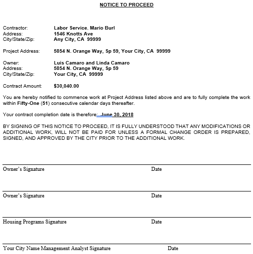 Document Creation screen example