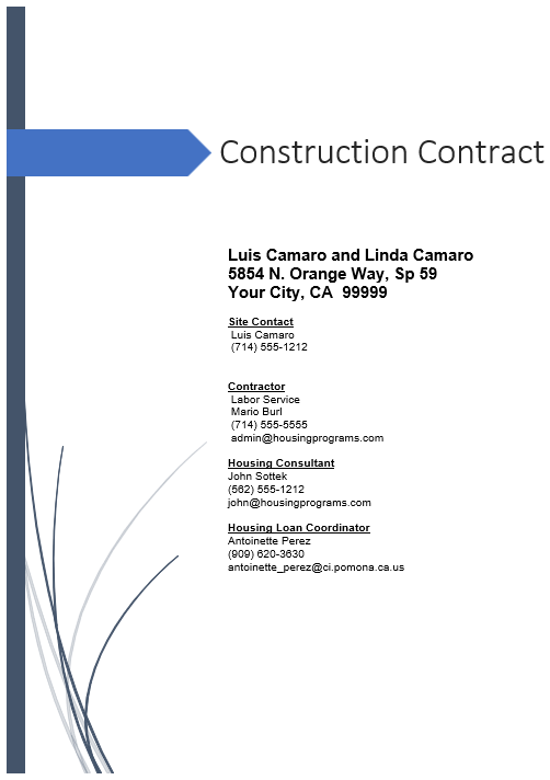 Document Creation screen example